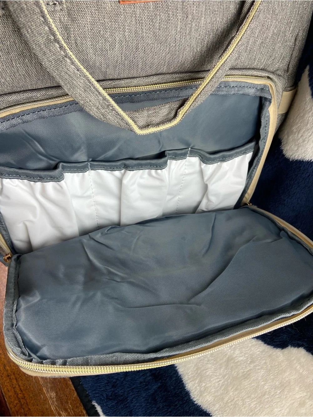 Debug Gray Dual Diaper Bag Backpack Convertible Changing Station
